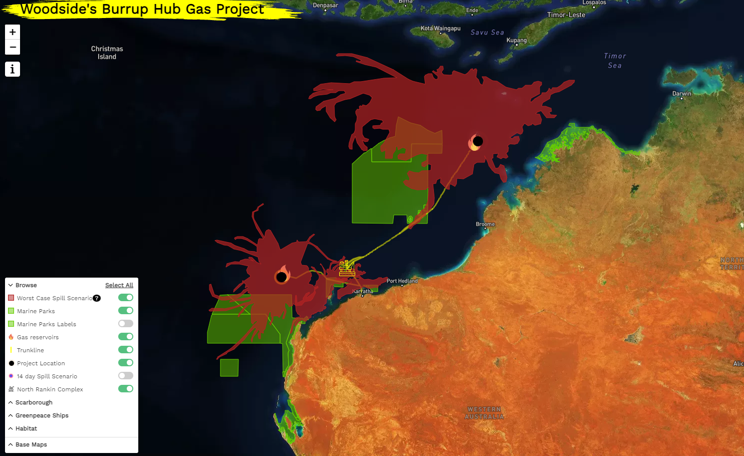 Woodside’s Burrup Hub Gas Project Global Mapping Hub by Greenpeace International Woodside’s Burrup Hub Gas Project Global Mapping Hub by Greenpeace International