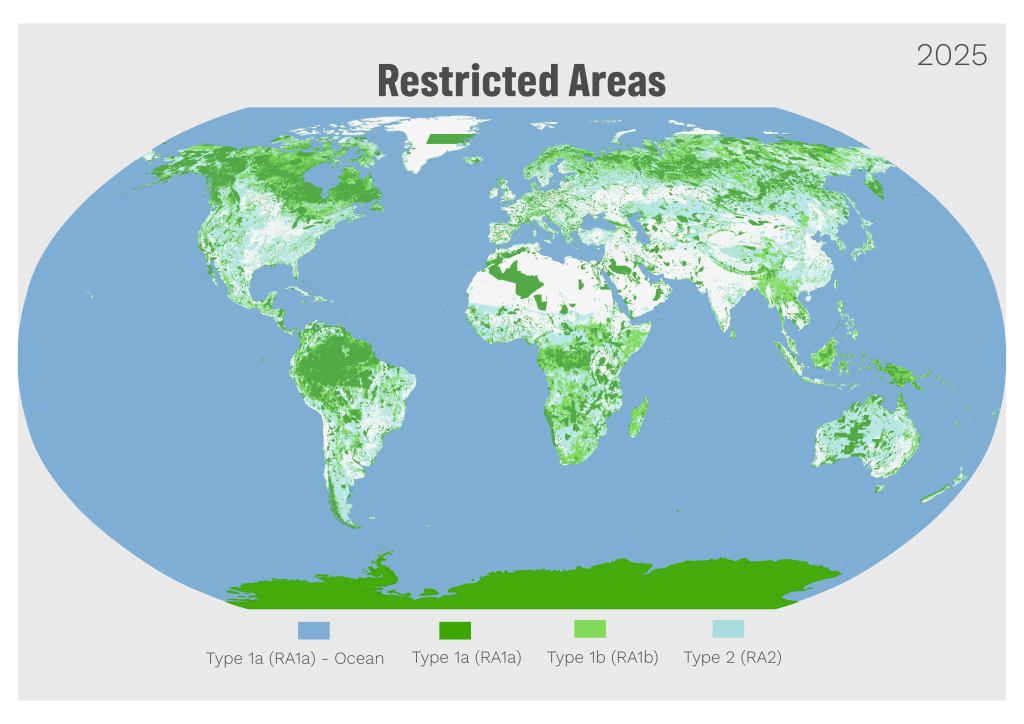 Global Restricted Areas Map